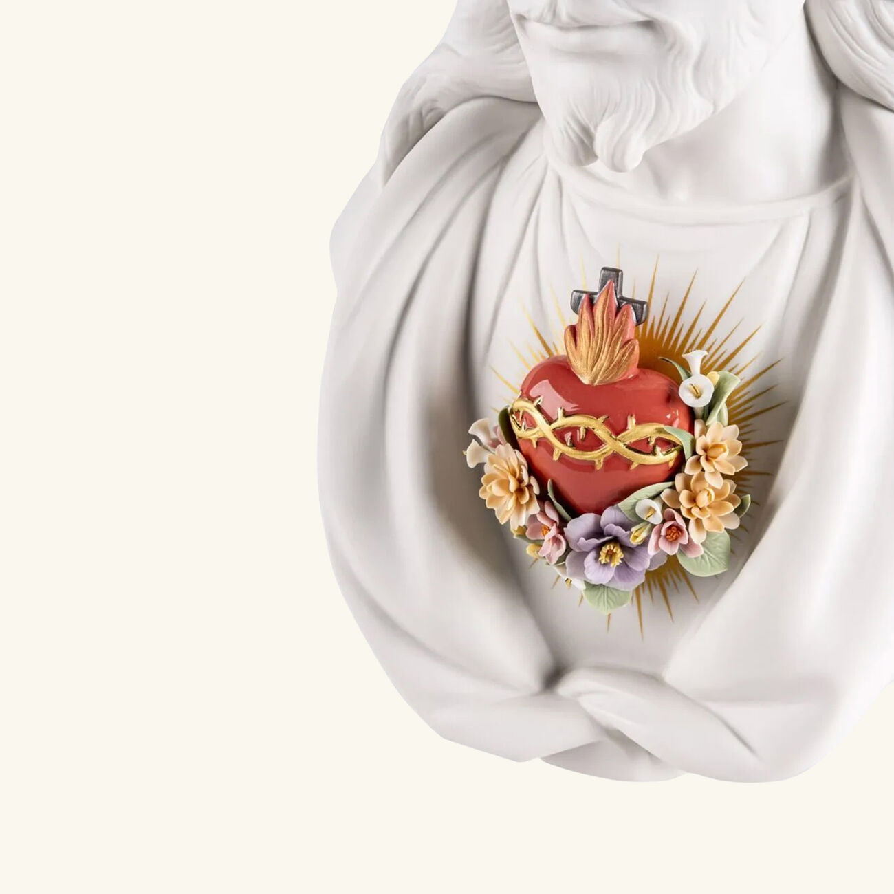 lladro sacred heart of jesus sculpture large white