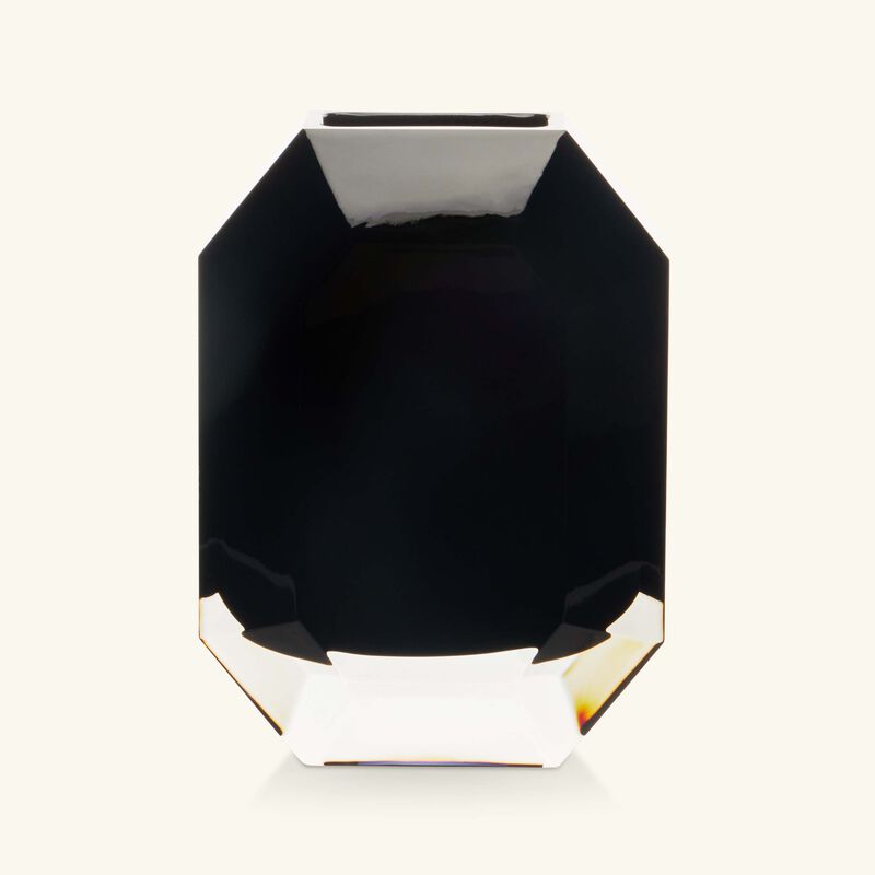 baccarat octogone vase small black