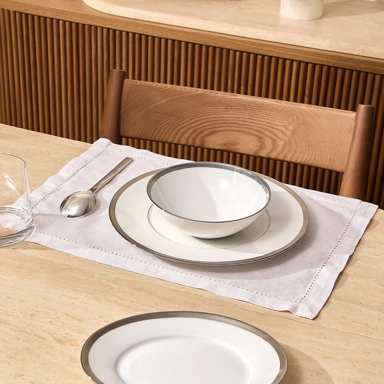bernardaud maille platine cereal bowl white 30cl