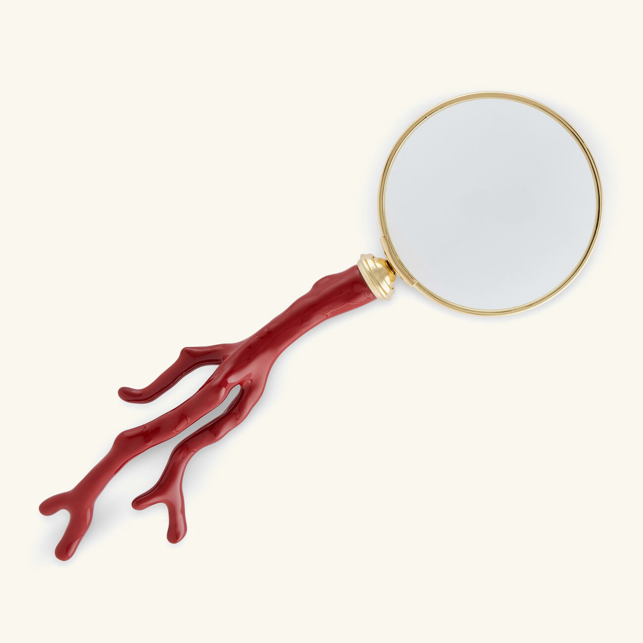 l objet coral magnifying glass red