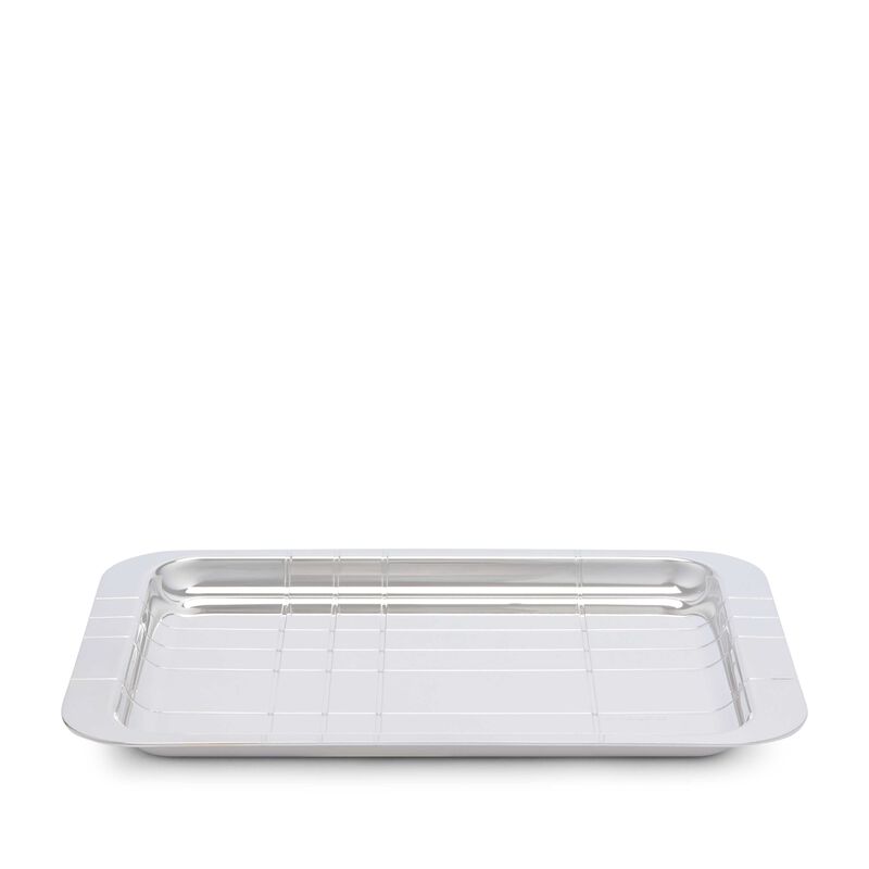 christofle graphik serving tray rectangular small silver plated