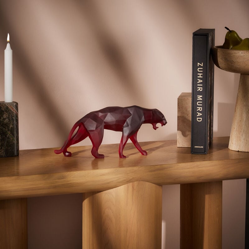 Wild Panther Sculpture Small Red Limited Edition daum wild panther sculpture small red limited edition
