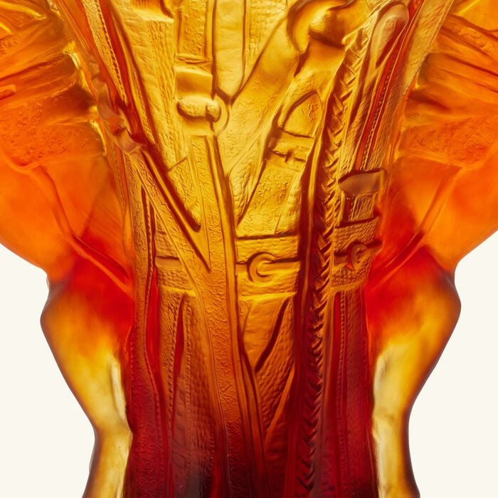 daum r ve equestre vase large amber