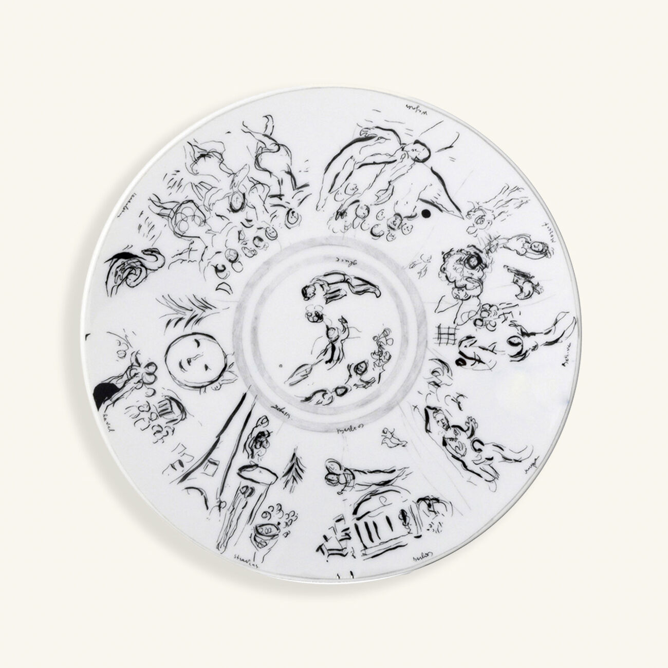 bernardaud marc chagall salad plate round white 21cm set of 6