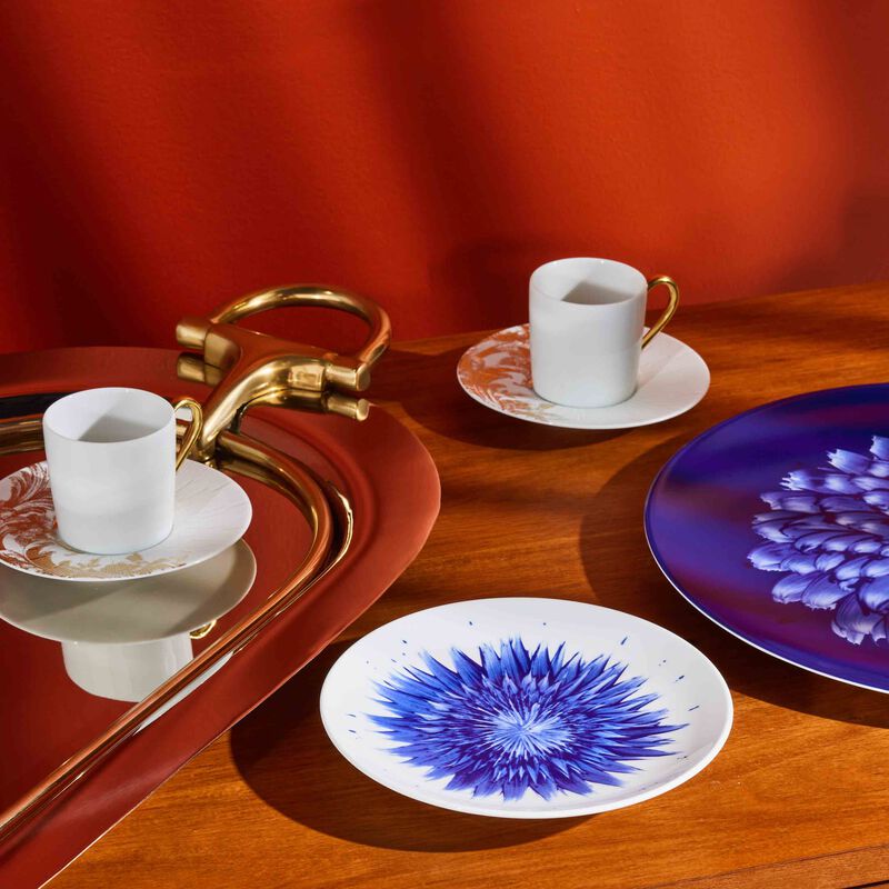 bernardaud in bloom bread butter plate round blue 16cm