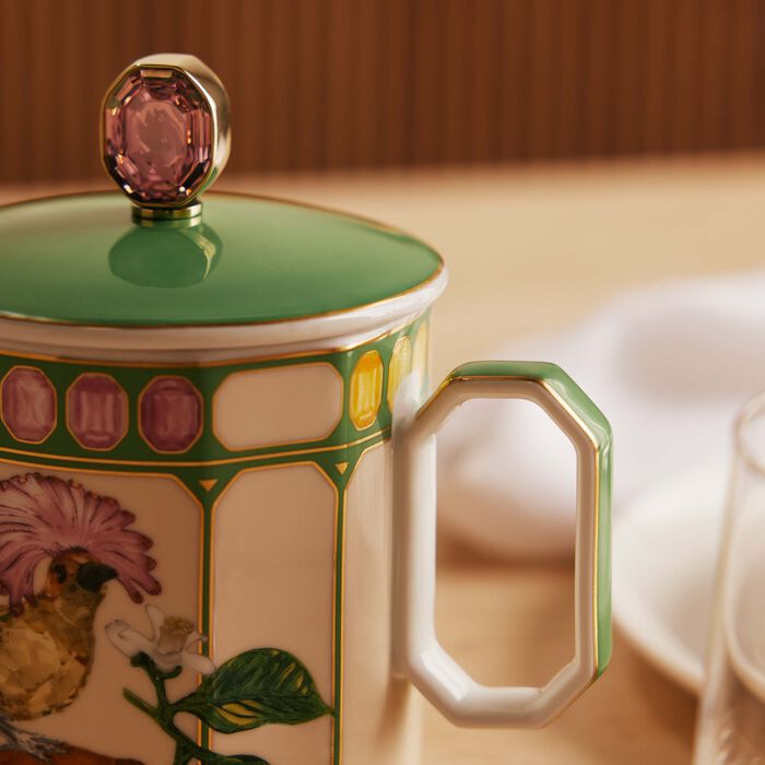 rosenthal idyllia mug with lid flycatcher green