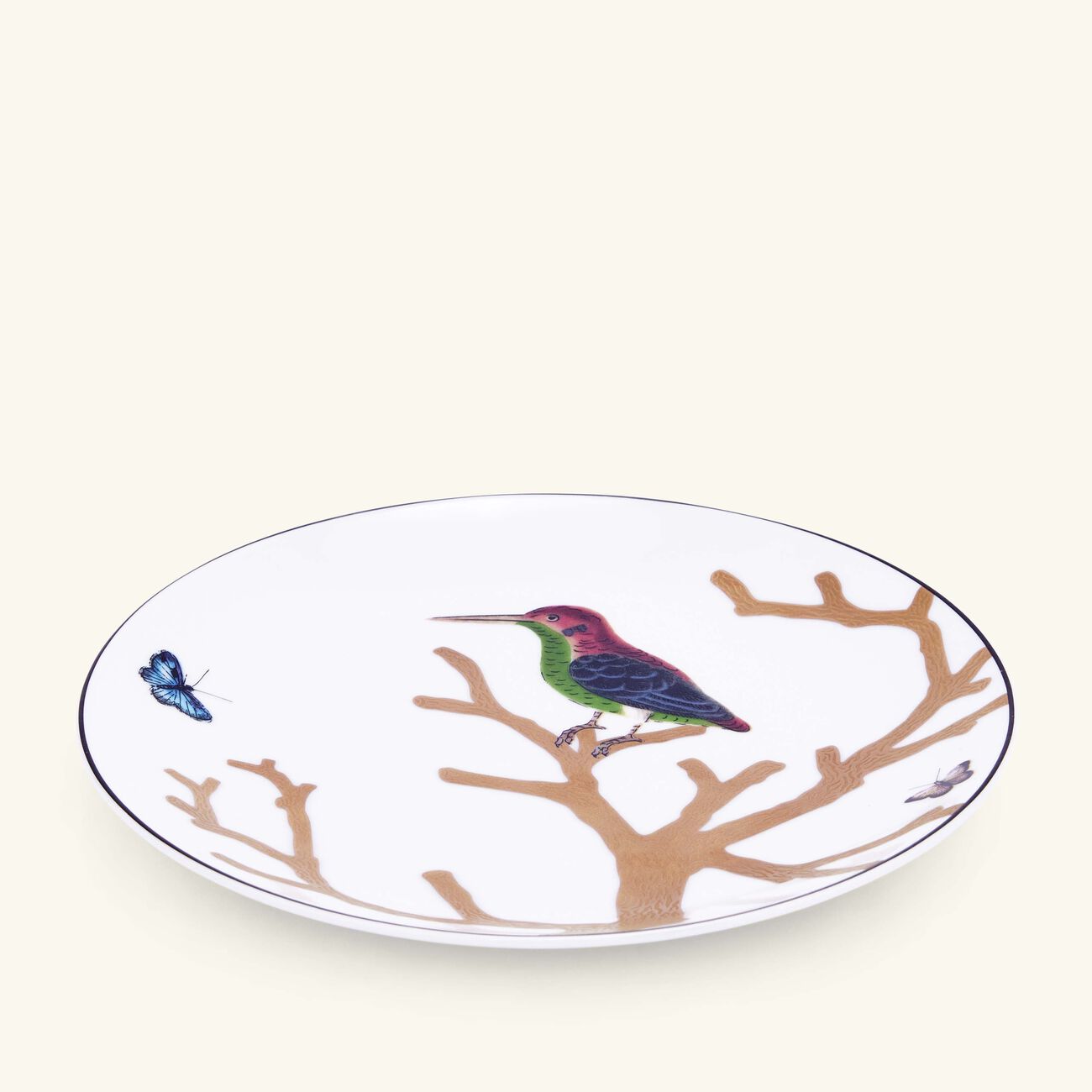bernardaud aux oiseaux bread butter plate round gold 14cm