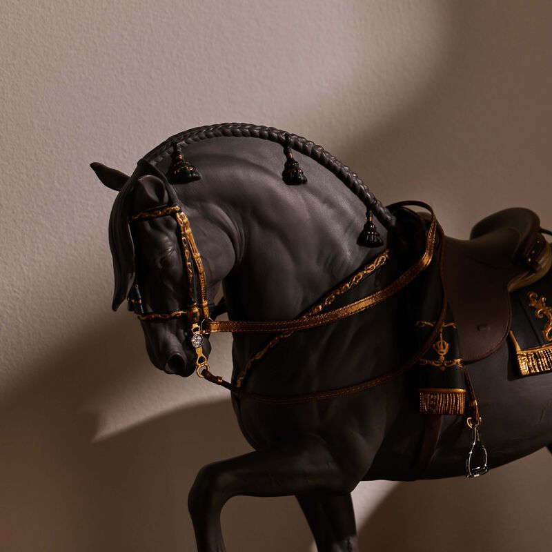 Spanish Pure Breed Horse Sculpture Large Black lladro spanish pure breed horse sculpture large black