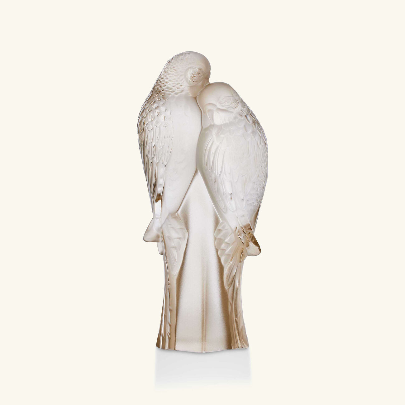 lalique two parakeets sculpture small gold