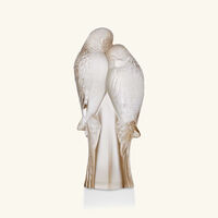 lalique two parakeets sculpture small gold