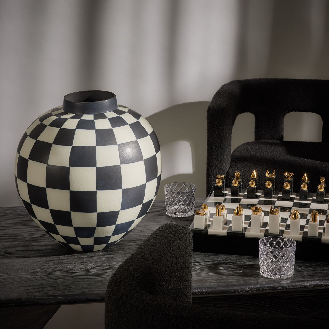 Damier Vase Large White l objet damier vase large white