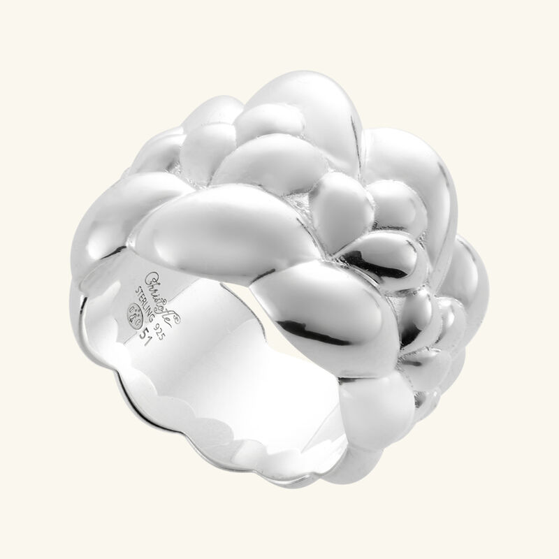 كريستوفل خاتم بابيلون كبير فضي   مقاس 53