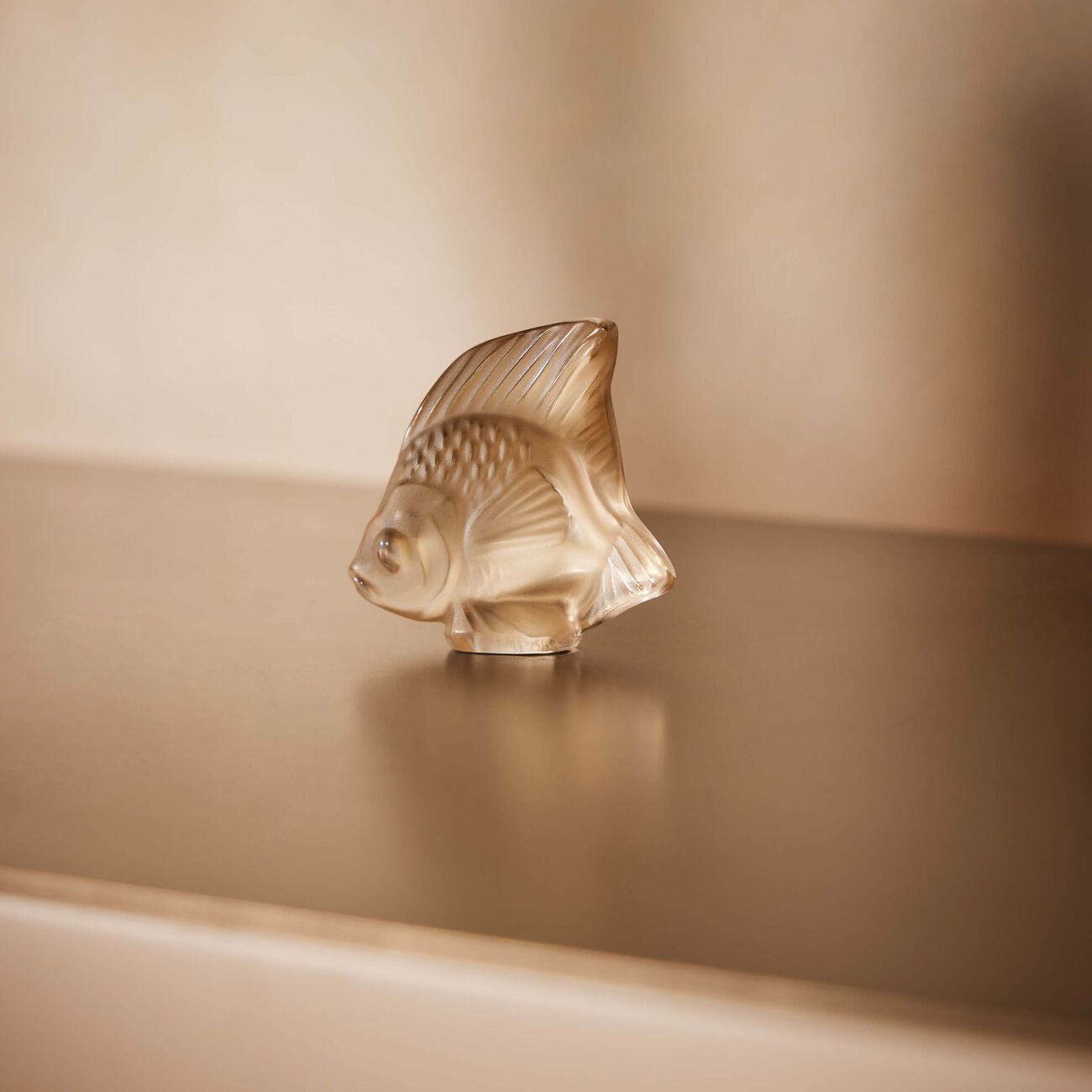 lalique fish figurine small gold
