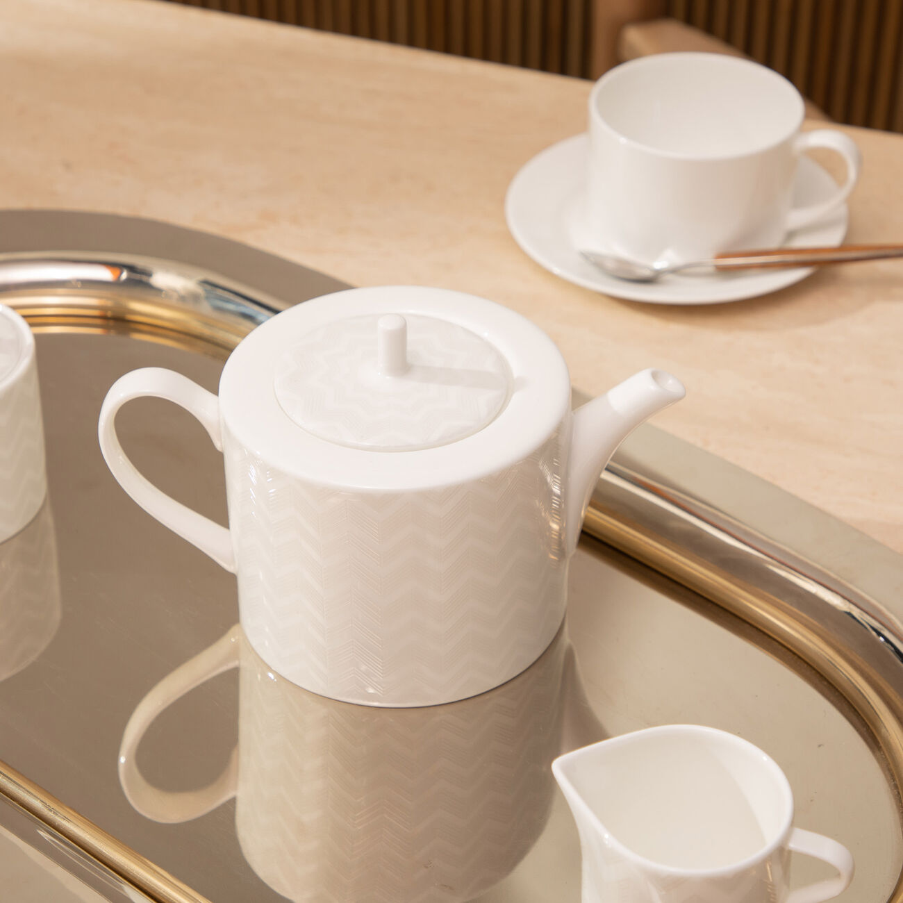 ZIG ZAG Tea & Coffee Pot White missoni home zig zag tea coffee pot white