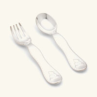 christofle charlie bear two piece baby flatware set silver