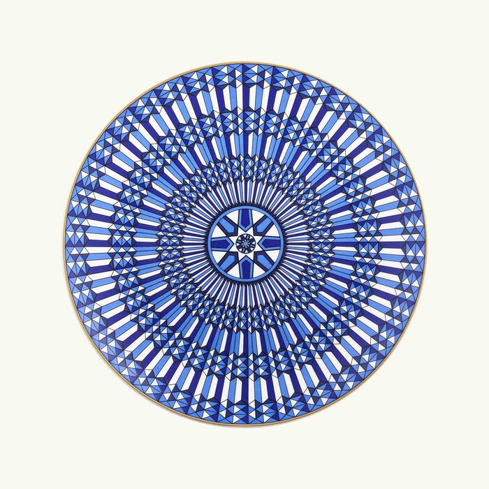 baccarat arcadia show plate round blue 31cm