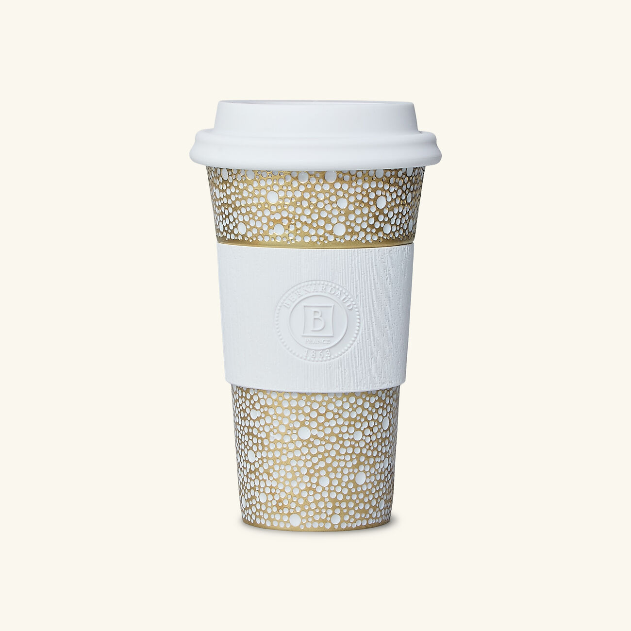 bernardaud ecume travel mug gold