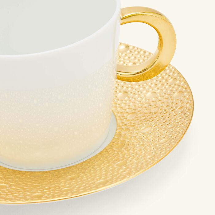 Ecume Tea Cup & Saucer Gold bernardaud ecume tea cup saucer gold
