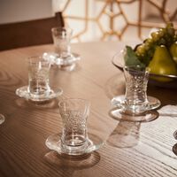 dimlaj thuluth tea cup   saucer clear set of 6