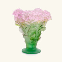 daum roses vase medium pink
