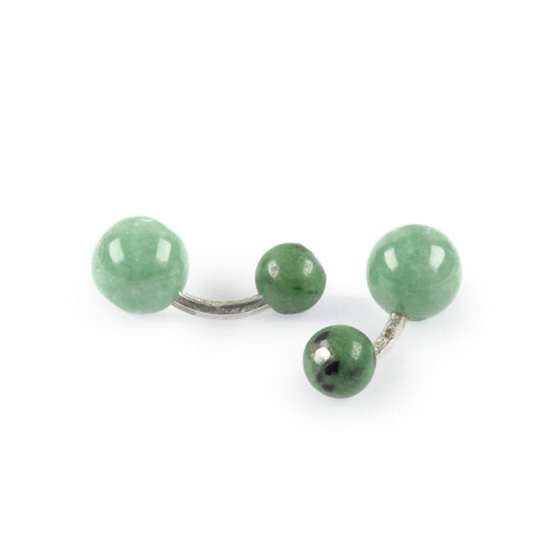 Cufflinks Jade Zoisite Silver. With Box Cufflinks Jade Zoisite Silver. With Box, large