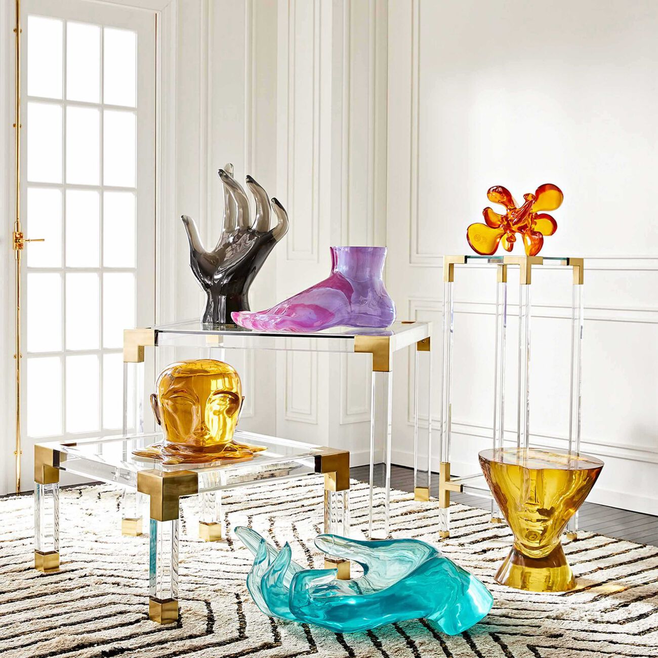 jonathan adler acrylic hand sculpture extra large grey