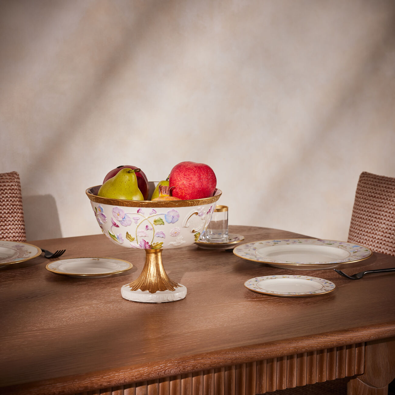 Taormina Footed Fruit Bowl White villari taormina footed fruit bowl white
