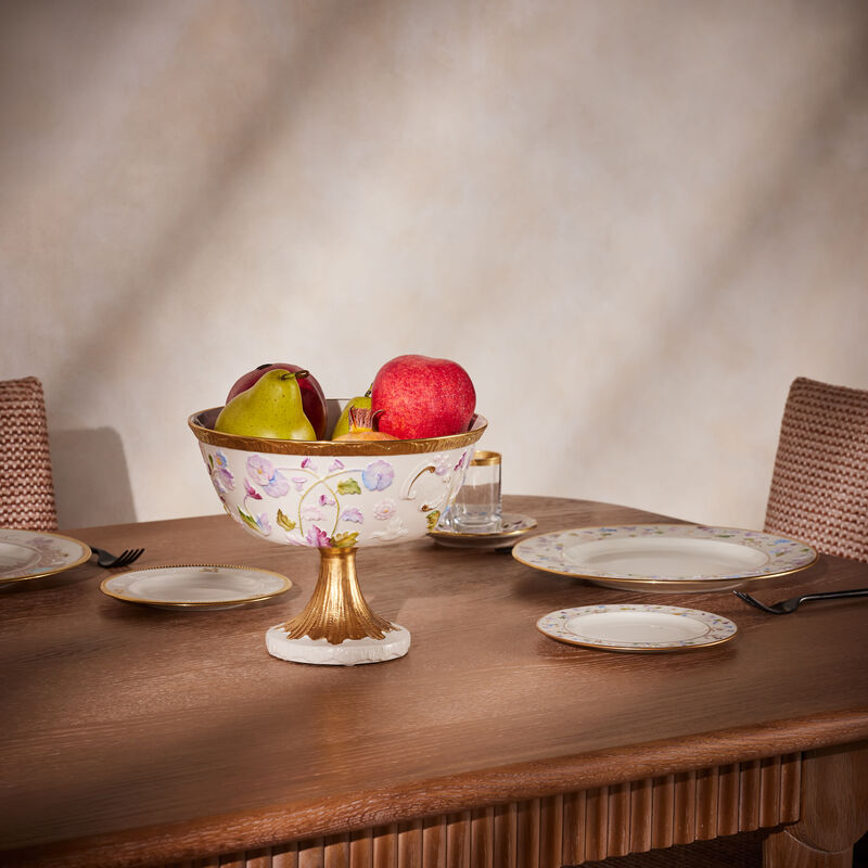 Taormina Footed Fruit Bowl White villari taormina footed fruit bowl white