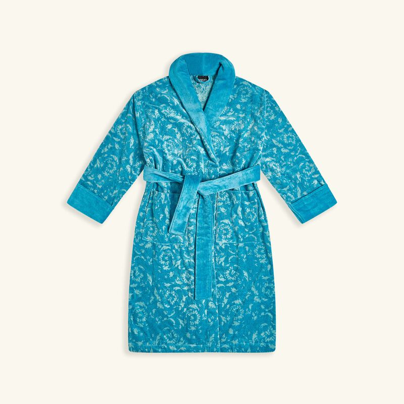 Barocco Bath Robe Small Blue versace barocco bath robe small blue