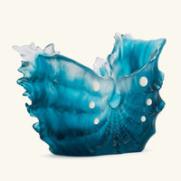daum maya seashell vase medium blue limited edition