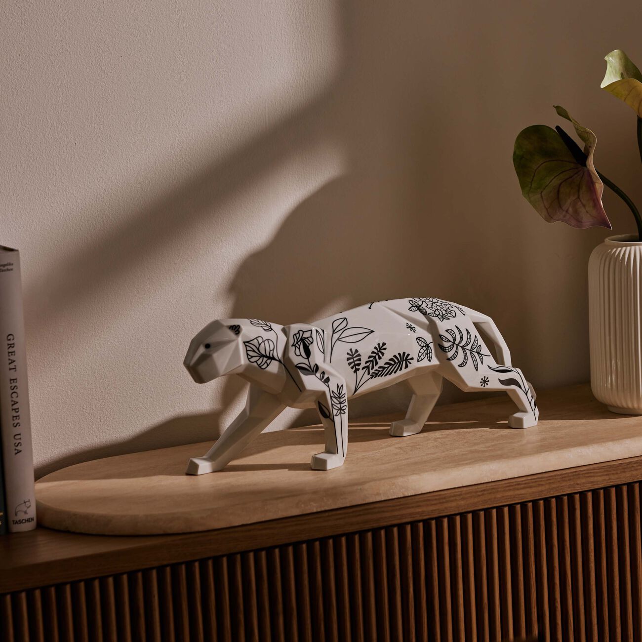 lladro jungle panther sculpture large white