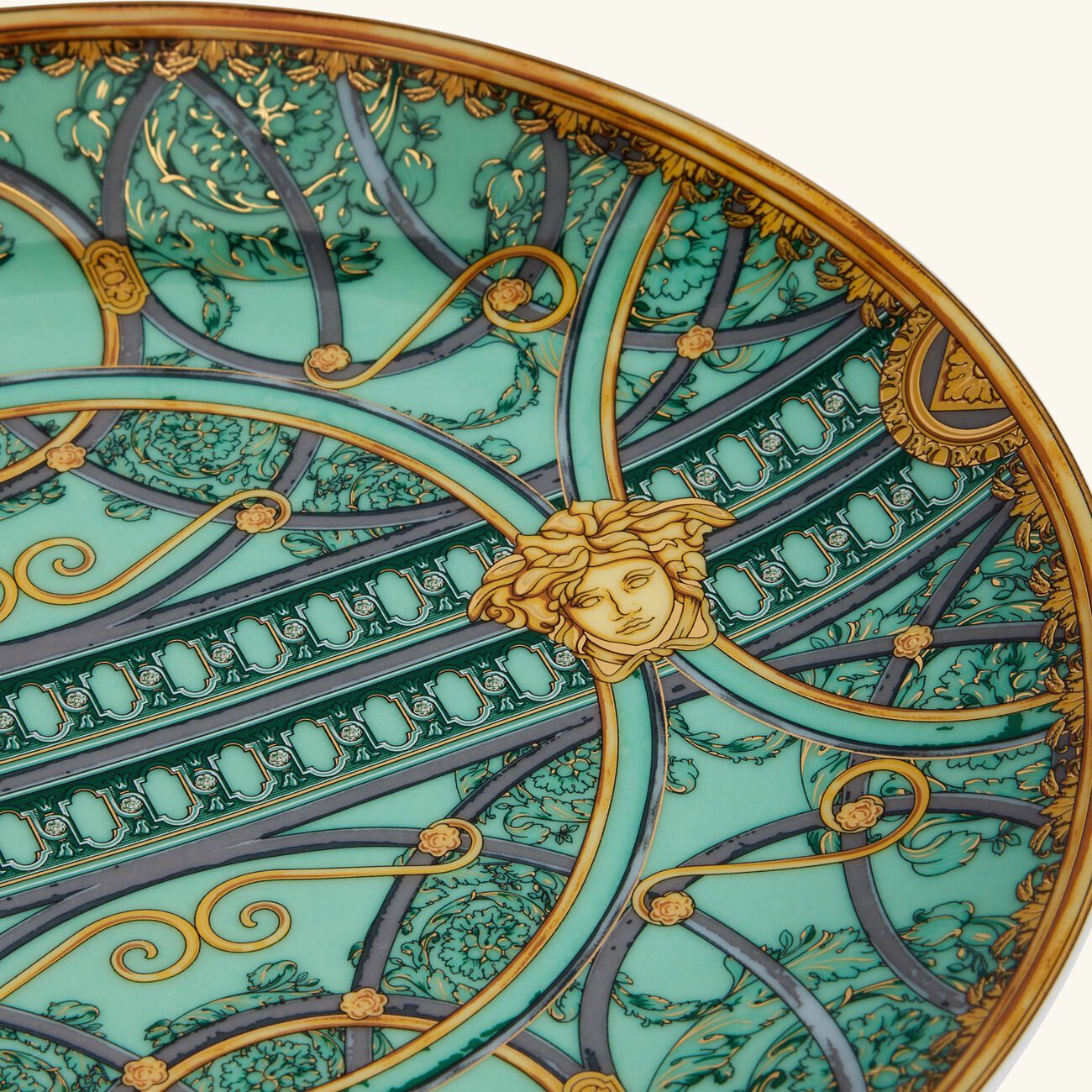 versace scala del palazzo plate round green 21cm