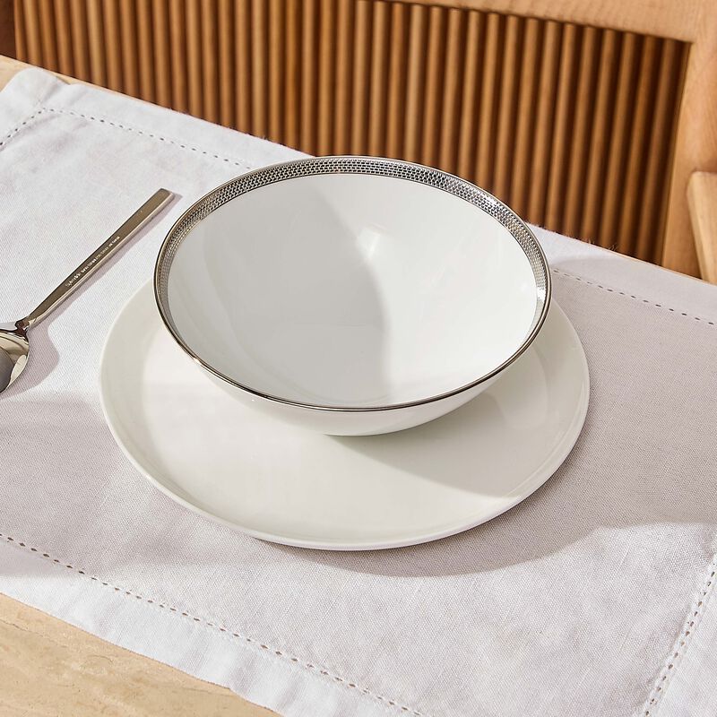 bernardaud maille platine cereal bowl white 30cl