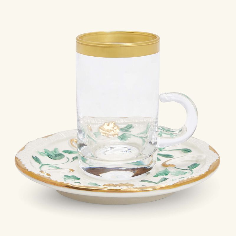 Taormina Arabic Tea Cup & Saucer Green villari taormina arabic tea cup saucer green