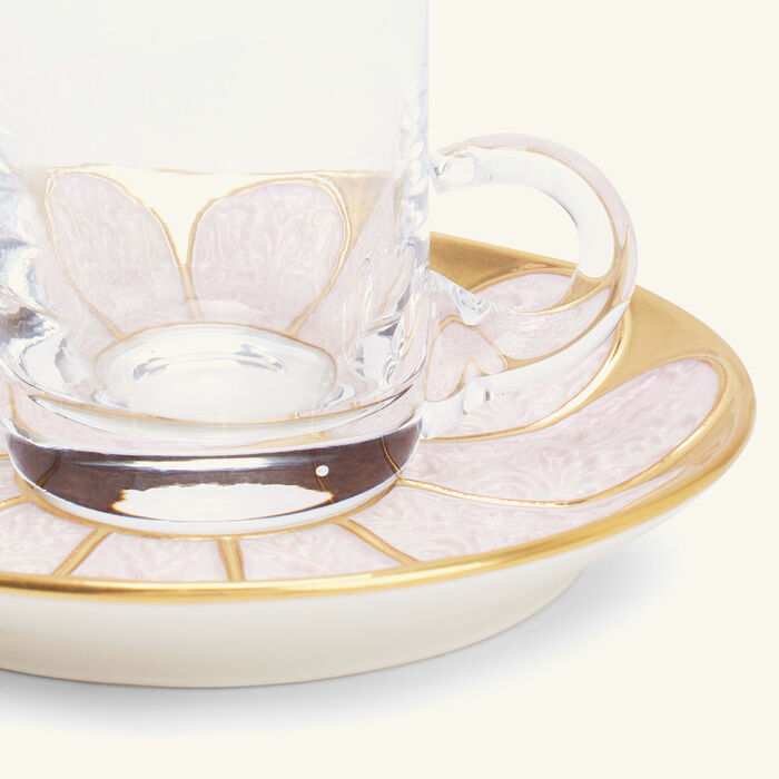 villari amour arabic tea cup saucer clear