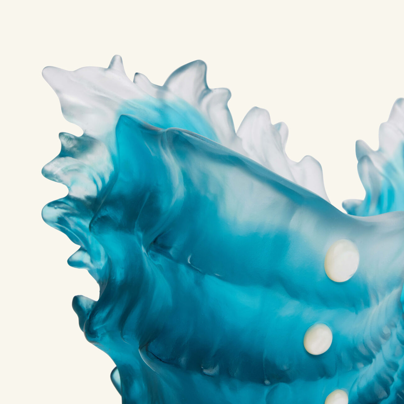 daum maya seashell vase medium blue limited edition