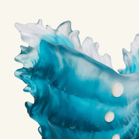 daum maya seashell vase medium blue limited edition