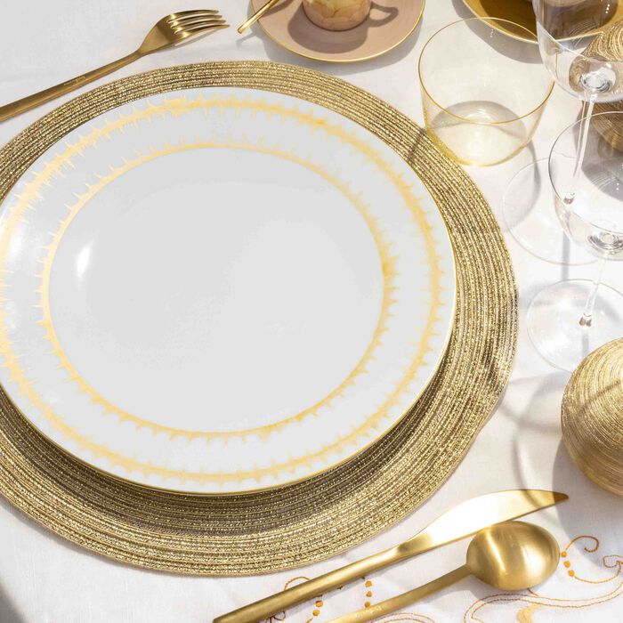 marie daage rafia charger plate round gold 30cm