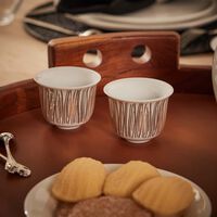 silsal tamrah by razan alazzouni stripes arabic coffee cup gold set of 2