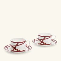 missoni home nastri tea cup saucer red set of 2