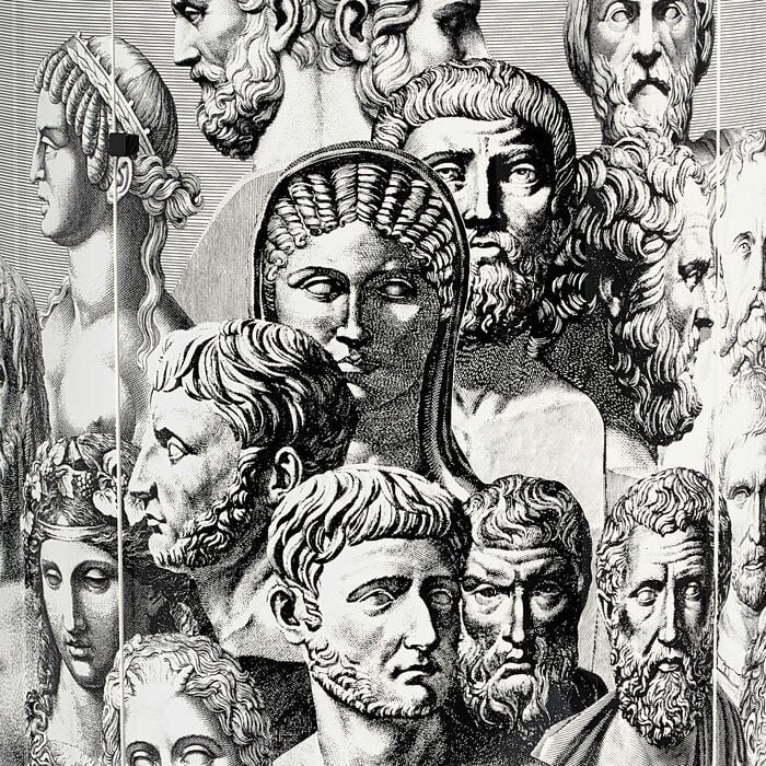 fornasetti teste antiche console grey