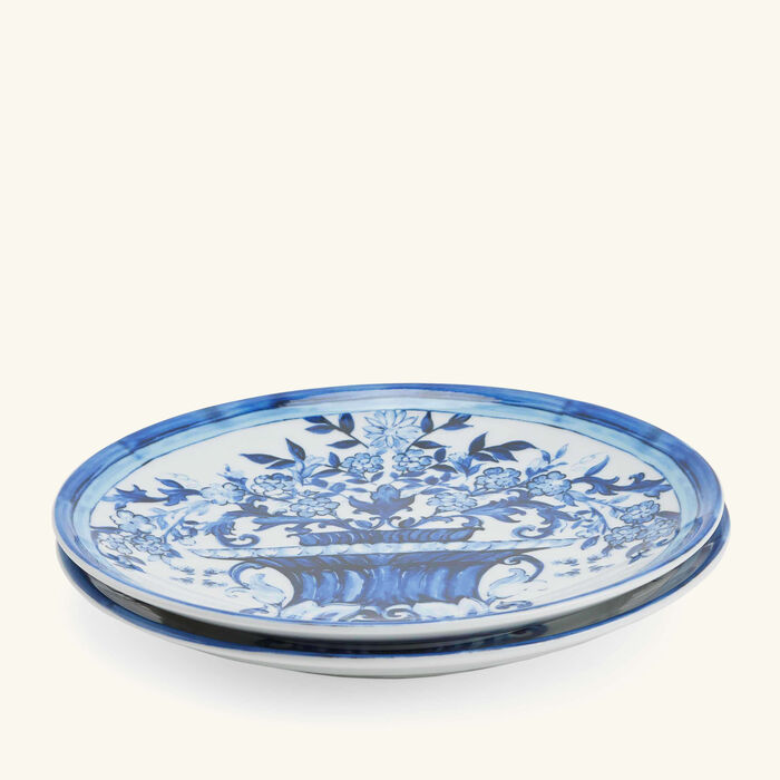 dolce gabbana casa blu mediterraneo dessert plate round blue 19cm set of 2