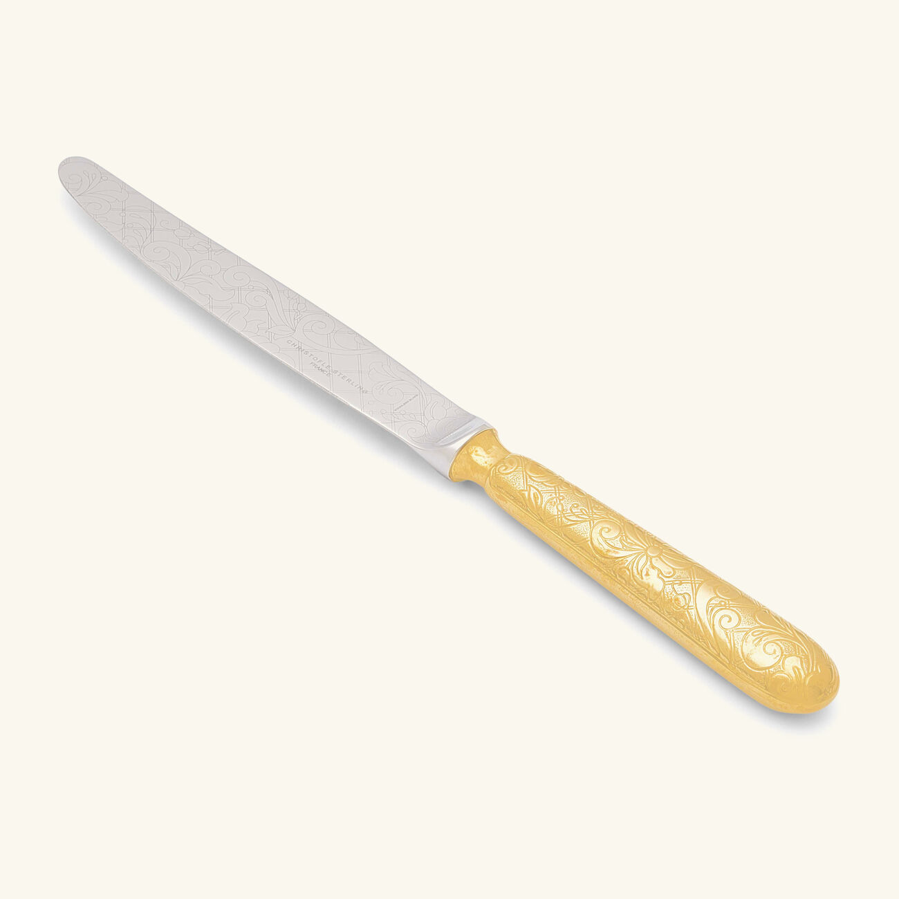 christofle marly dinner knife silver plated gold