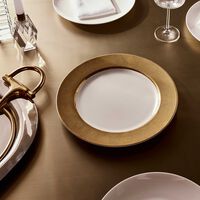 bernardaud sauvage blanc service plate round gold 29cm