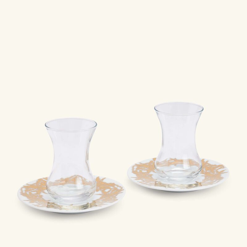 Tamrah by Razan Alazzouni Palm Arabic Tea Cup & Saucer Gold Set of 2 silsal tamrah by razan alazzouni palm arabic tea cup saucer gold set of 2