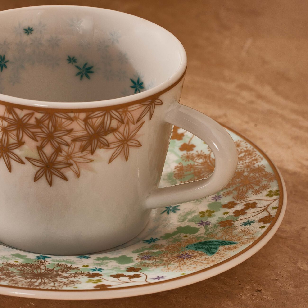 bernardaud feerie michael cailloux coffee cup   saucer blue