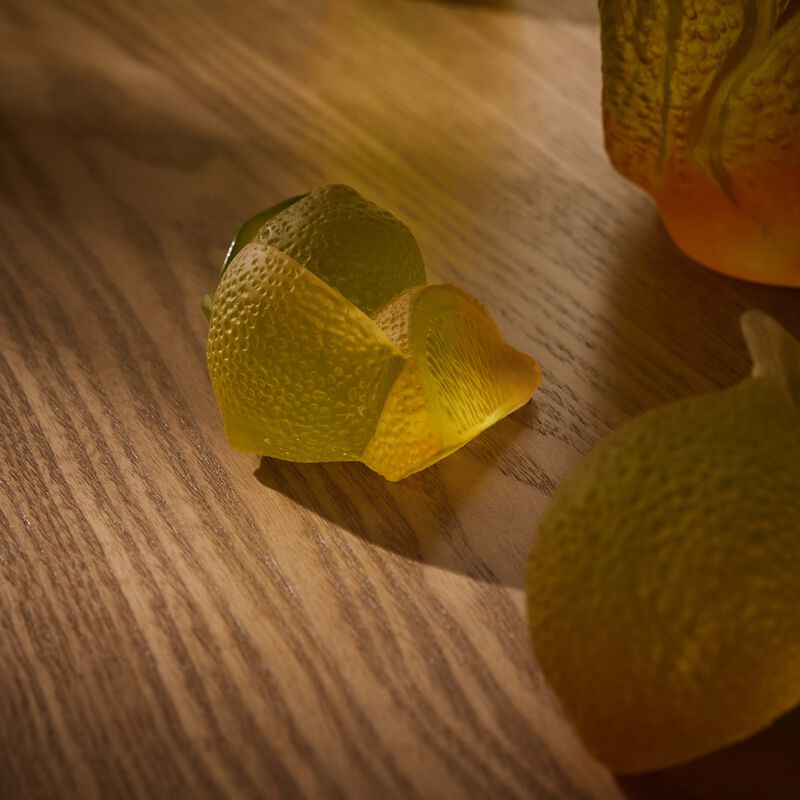 daum citrus decorative figurine medium yellow limited edition