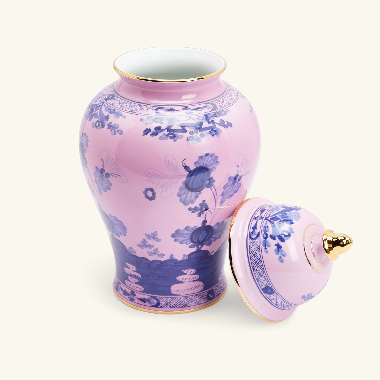 ginori 1735 potiche vase medium pink