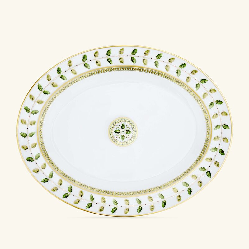 bernardaud constance platter oval green 33cm