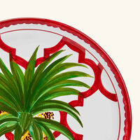 les ottomans ottomans palm dinner plate round red 28cm